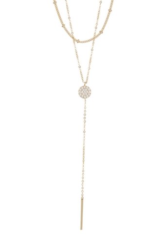 Bijuterii femei nordstrom rack 2 layer pave cz y necklace clear- gold