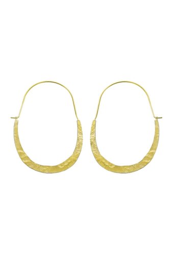 Bijuterii femei panacea hammered u 51mm hoop earrings gold