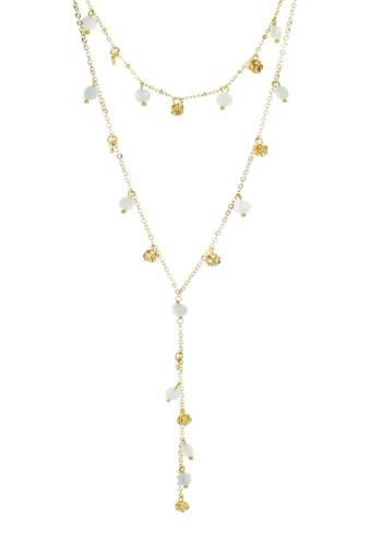 Bijuterii femei panacea quartz drop double row y-necklace blue