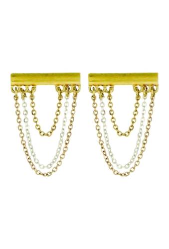 Bijuterii femei panacea two-tone chain u-drop earrings gold