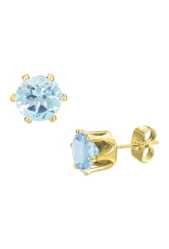 Bijuterii femei savvy cie 18k gold vermeil sky blue topaz stud earrings blue