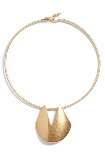 Bijuterii femei sole society shaped pendant collar necklace gold 01