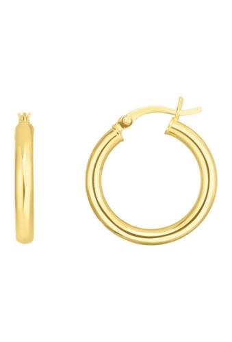 Bijuterii femei sphera milano 14k yellow gold plated sterling silver 12mm tube hoop earrings yellow gold