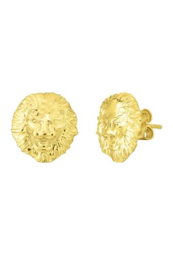Bijuterii femei sphera milano 14k yellow gold plated sterling silver lion stud earrings yellow gold