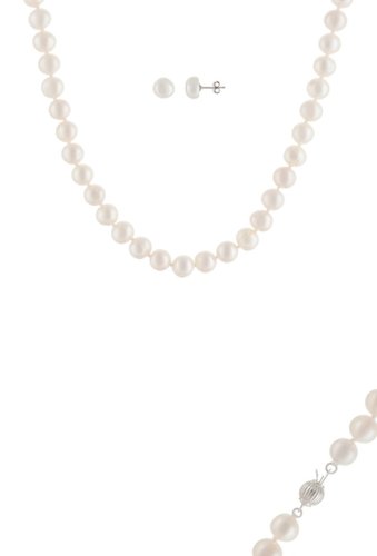 Bijuterii femei splendid pearls 8-85mm cultured freshwater pearl 2-piece set natural white