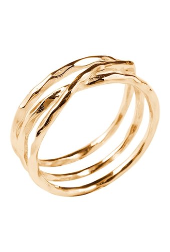 Bijuterii femei sterling forever 14k gold vermeil textured multi band ring gold