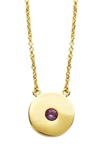 Bijuterii femei sterling forever birthstone cz disc pendant necklace - february gold