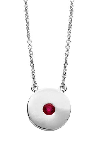 Bijuterii femei sterling forever birthstone cz disc pendant necklace - july silver