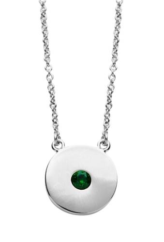 Bijuterii femei sterling forever birthstone cz disc pendant necklace - may silver