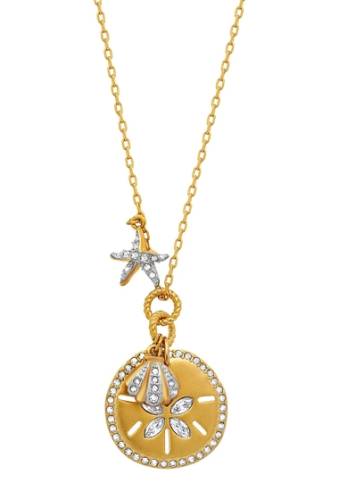 Bijuterii femei swarovski 23k yellow gold plated crystal ocean pendant necklace multi