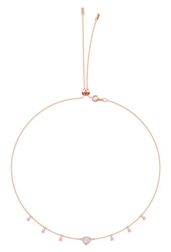 Bijuterii femei swarovski crystal choker necklace pink