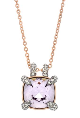 Bijuterii femei swarovski make-up 18k rose gold plated prong set crystal pendant necklace multi