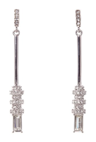 Bijuterii femei vince camuto crystal baguette linear bar drop earrings silver 01