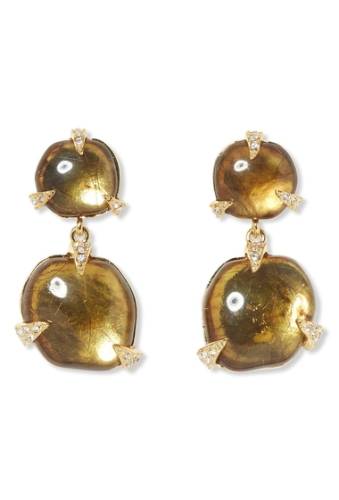 Bijuterii femei vince camuto double drop resin earrings gold green