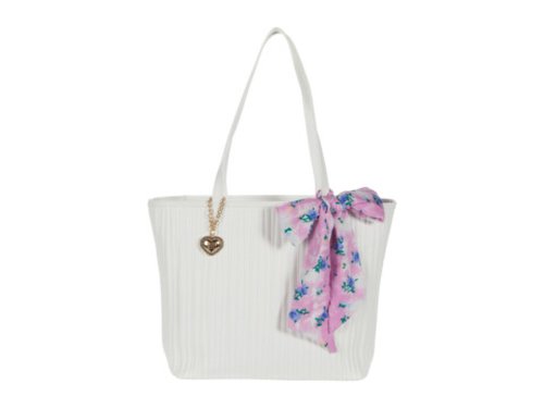 Genti femei betsey johnson quilted tote with scarf white
