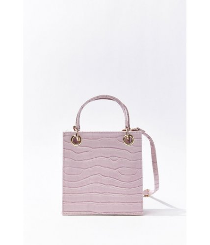Genti femei forever21 faux croc leather tote bag lavender