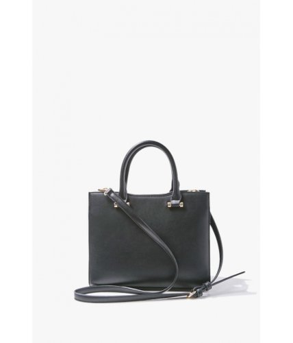 Genti femei forever21 structured faux leather satchel black