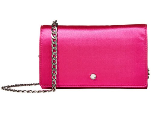Genti femei jcrew pink satin chain wallet bright berry
