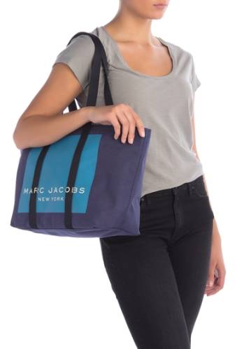 Genti femei marc jacobs canvas tote bag navy