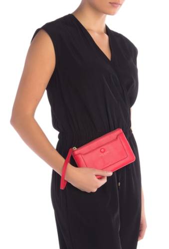 Genti femei marc jacobs empire city leather wristlet rosey red
