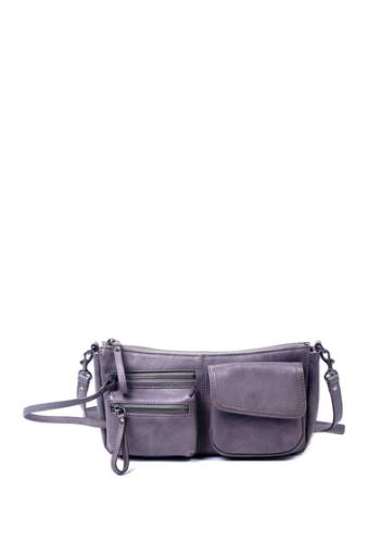 Genti femei old trend cooper leather crossbody bag taupe