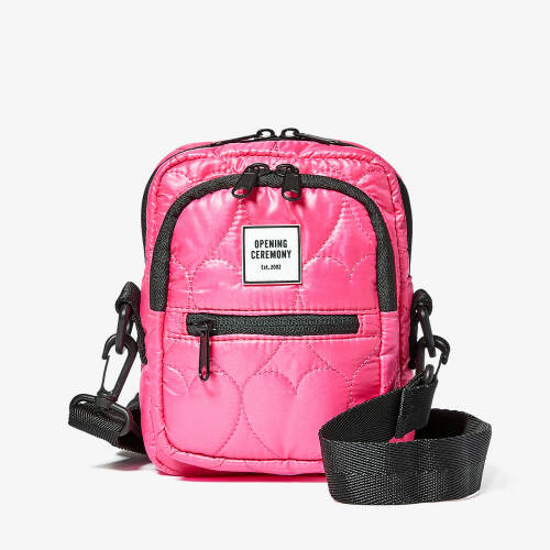 Genti femei opening ceremony quilted mini crossbody fluo pink