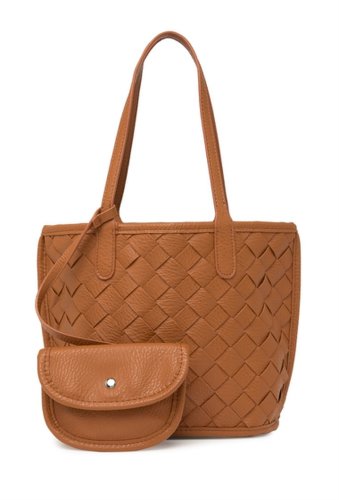 Genti femei pink haley rylie woven tote bag camel