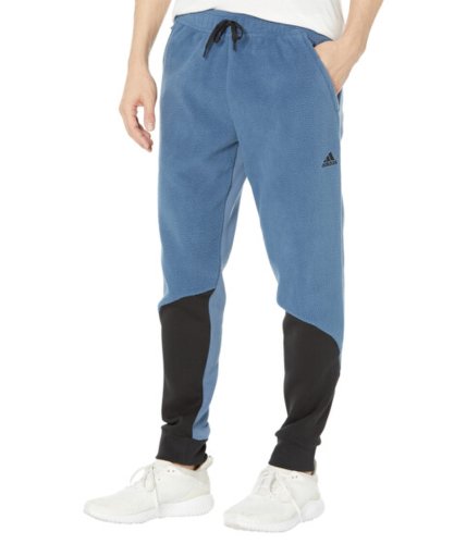 Imbracaminte barbati adidas color-block sherpafleece pants wonder steelblack