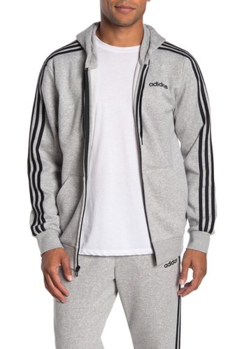 Imbracaminte barbati adidas essentials 3-stripe zip-up hoodie medium grey heatherblack