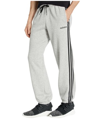 Imbracaminte barbati adidas essentials 3-stripes fleece open hem pants medium grey heatherblack