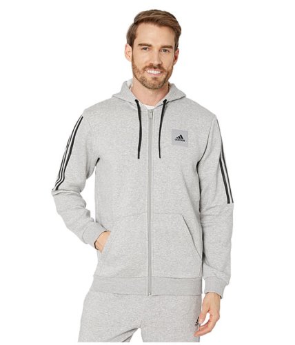 Imbracaminte barbati adidas must have fleece full zip hoodie medium grey heather
