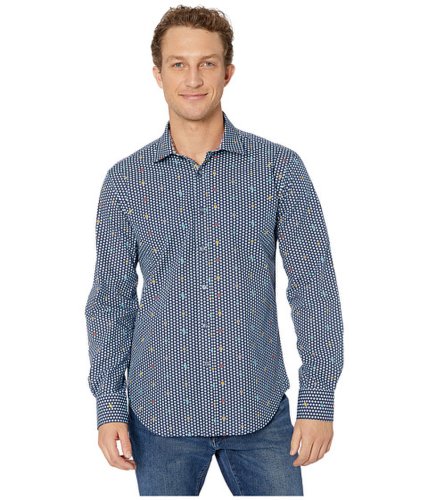 Imbracaminte barbati bugatchi long sleeve shaped fit button-up shirt navy 2