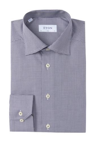 Imbracaminte barbati eton slim fit houndstooth dress shirt blue