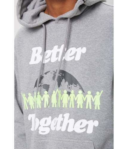 Imbracaminte barbati forever21 better together graphic hoodie heather greymulti
