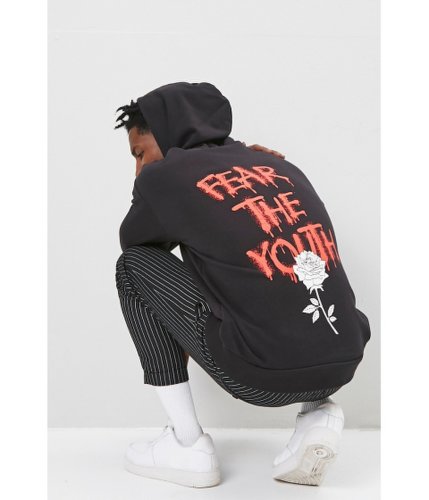 Imbracaminte barbati forever21 fear the youth graphic hoodie blackred