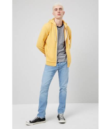 Imbracaminte barbati forever21 french terry zip-up hoodie mustard