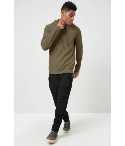 Imbracaminte barbati forever21 hooded waffle knit tee olive