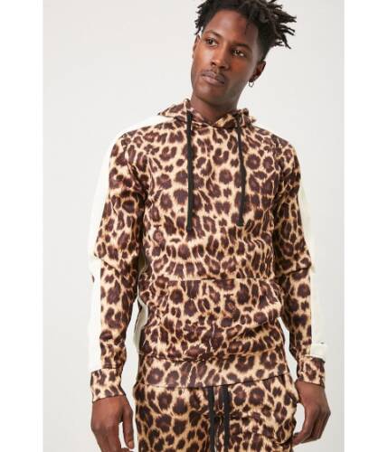 Imbracaminte barbati forever21 rebel minds leopard print hoodie browncream