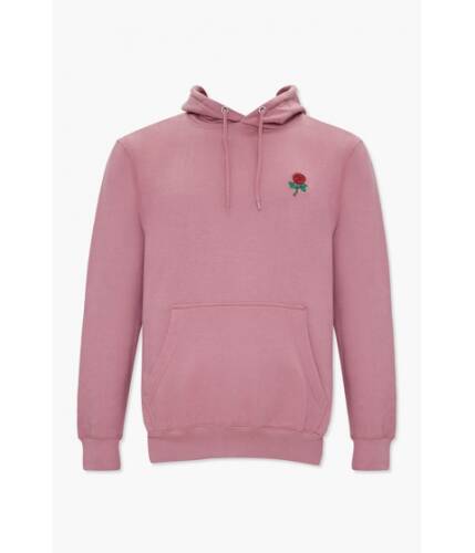 Imbracaminte barbati forever21 rose embroidered hoodie pinkmulti