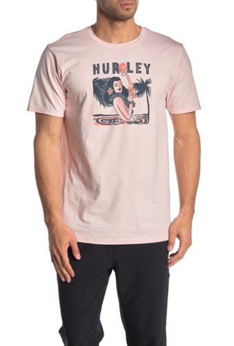 Imbracaminte barbati hurley tropics del muerte short sleeve t-shirt echo pink