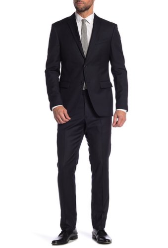 Imbracaminte barbati john varvatos star usa bedford black solid two button notch lapel suit separates jacket black
