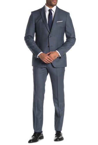 Imbracaminte barbati john varvatos star usa bedford sharkskin jacket pants 2-piece trim fit suit blue