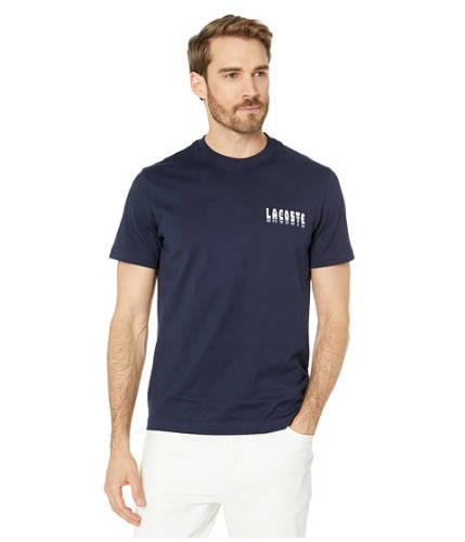 Imbracaminte barbati lacoste short sleeve heavy jersey quot3dquot t-shirt regular navy blue