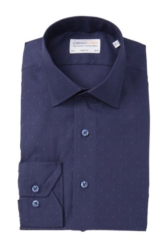 Imbracaminte barbati lorenzo uomo micro textured long sleeve trim fit shirt navy