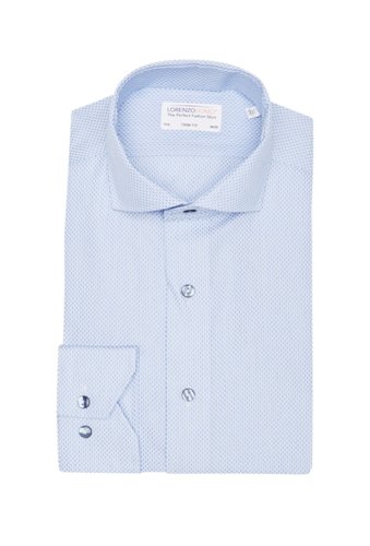 Imbracaminte barbati lorenzo uomo trim fit textured box stripe dress shirt light blue