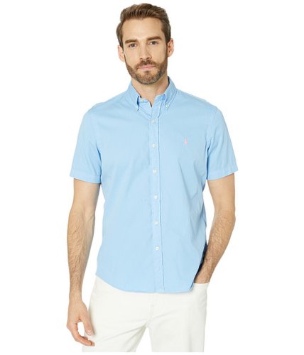 Imbracaminte barbati polo ralph lauren classic fit short sleeve chino shirt blue lagoon