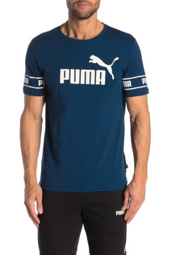 Imbracaminte barbati puma front sleeve logo t-shirt blue