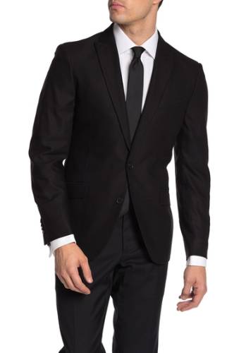 Imbracaminte barbati savile row co slim fit peak lapel micro check blazer black