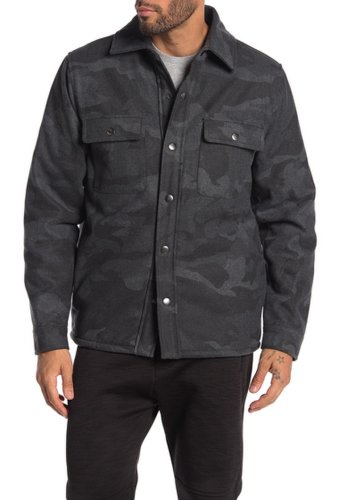 Slate & Stone Imbracaminte barbati slate stone camo print fleece lined shirt jacket grey camo