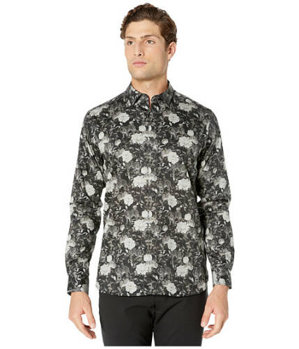 Imbracaminte barbati ted baker stylo long sleeve floral monochrome shirt black
